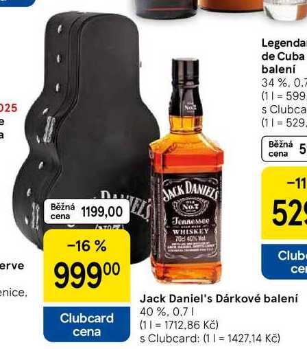 Jack Daniel's Dárkové balení 40 %, 0.7 l