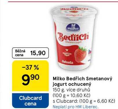 Milko Bedřich Smetanový jogurt ochucený, 150 g, více druhů