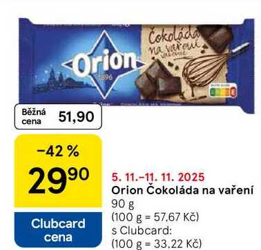 Orion Čokoláda na vaření, 90 g 