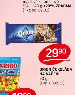 ORION ČOKOLÁDA NA VAŘENÍ 90 g 
