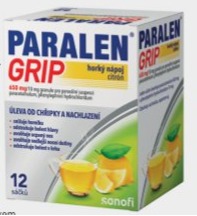 PARALEN GRIP® horký nápoj citrón 650 mg/10 mg g g 12 sáčků .