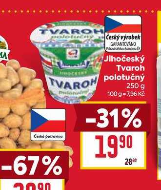 Jihočeský Tvaroh polotučný 250 g