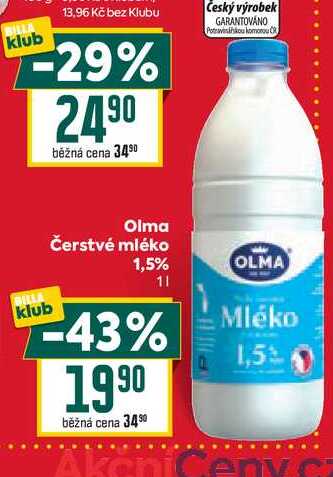 Olma Čerstvé mléko 1,5% 1l