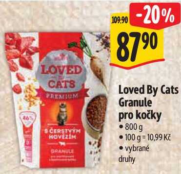 Loved By Cats Granule pro kočky, 800 g