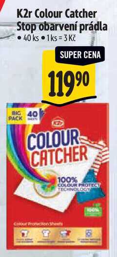 K2r Colour Catcher Stop obarvení prádla, 40 ks
