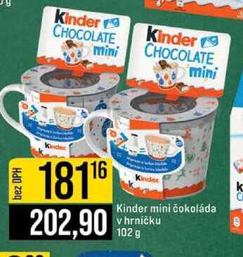 Kinder mini čokoláda v hrníčku 102 g  