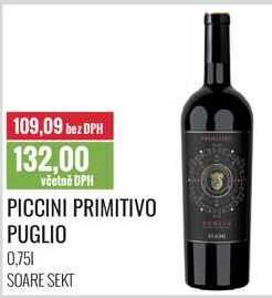 PICCINI PRIMITIVO PUGLIO 0,75l
