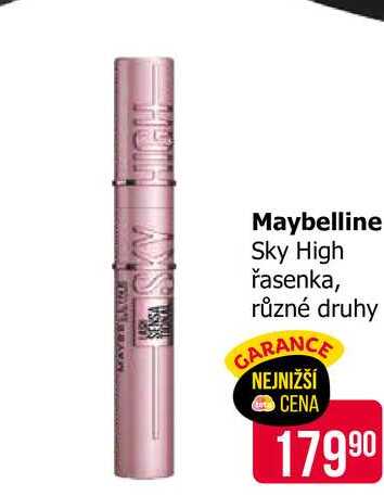 Maybelline Sky High řasenka, různé druhy