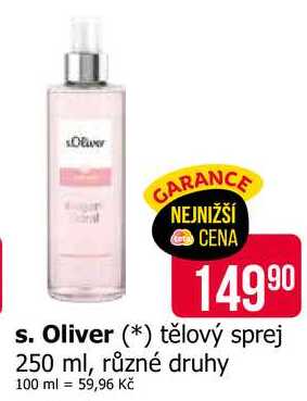 s. Oliver tělový sprej 250 ml, různé druhy