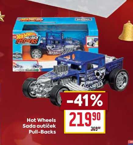 Hot Wheels Sada autíček Pull-Backs