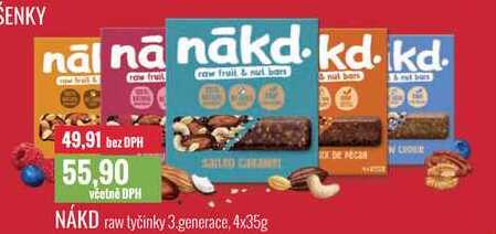 NÁKD raw tyčinky 4x35g