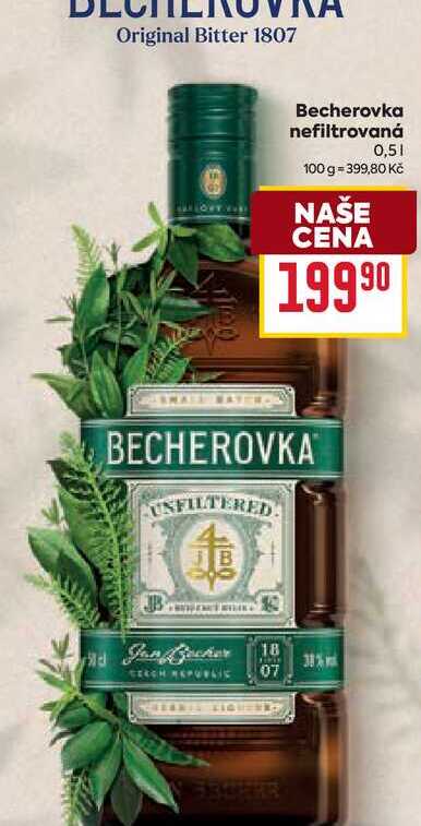 Becherovka nefiltrovaná 0,5l