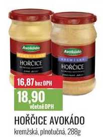 HOŘČICE AVOKÁDO kremžská, plnotučná, 288g