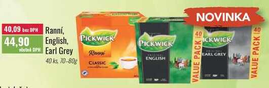 Ranní, English, Earl Grey 40 ks, 70-80g