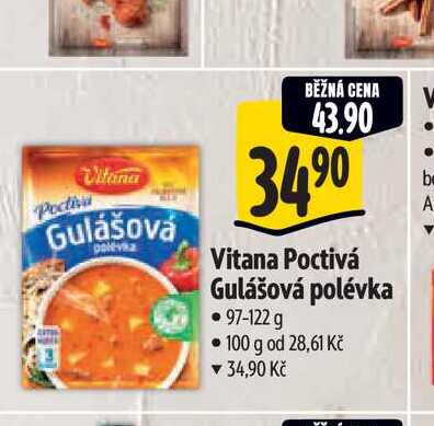   Vitana Poctivá Gulášová polévka   97-122 g  