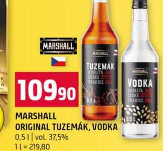 Marshall original tuzemák vodka 0,5l vol. 37,5%