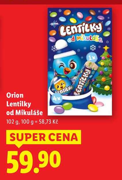Orion Lentilky od Mikuláše, 4x 102 g