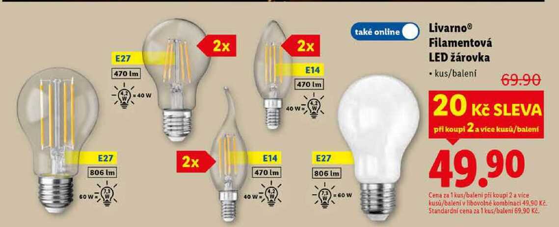 Livarno Filamentová LED žárovka 
