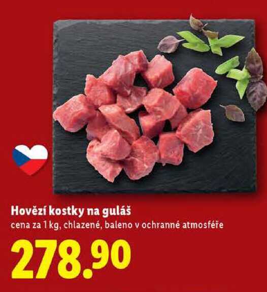 Hovězí kostky na guláš, cena za 1 kg