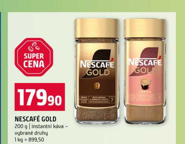 NESCAFÉ GOLD 200 g instantní káva vybrané druhy