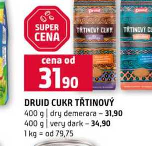 DRUID CUKR TŘTINOVÝ 400 g dry demerara 400 g very dark