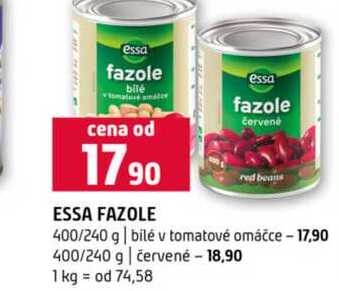 Essa fazole červené red beams 400/240 g bilé v tomatové omáčce 400/240 g červené