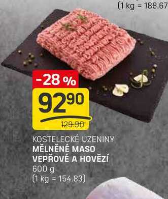 MĚLNĚNÉ MASO VEPŘOVÉ A HOVĚZÍ 600 g