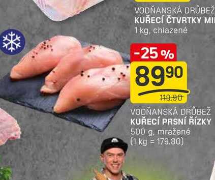 KUŘECÍ PRSNÍ ŘÍZKY 500 g, mražené 