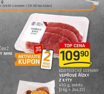 VEPŘOVÉ ŘÍZKY Z KÝTY 450 g, plátky