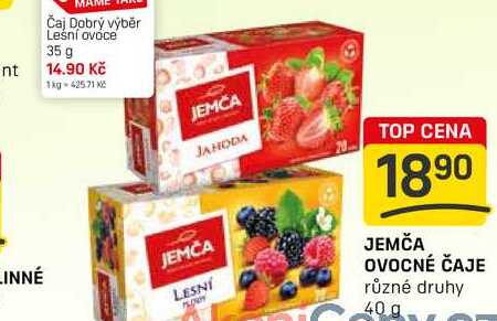JEMČA OVOCNÉ ČAJE různé druhy 40 g 