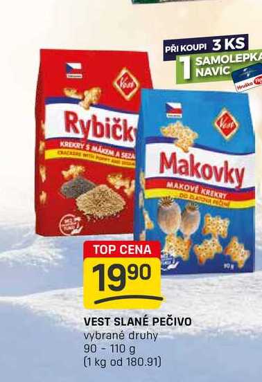 VEST SLANÉ PEČIVO vybrané druhy 90 - 110 g