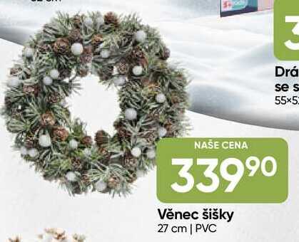 Věnec šišky 27 cm | PVC 