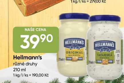 Hellmann's tatarská omáčka, majonéza 210ml, vybrané druhy