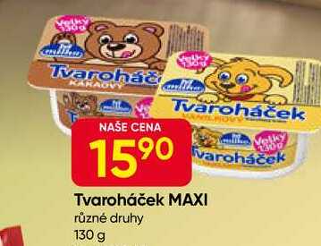 Milko Tvaroháček 130g, vybrané druhy