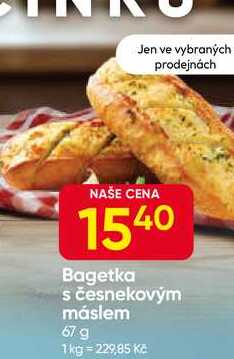 Bagetka s česnekovým máslem 67g