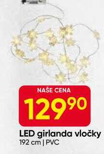 LED girlanda vločky 192 cm, PVC