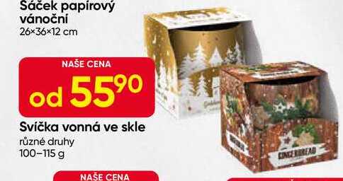 Svíčka vonná ve skle různé druhy 100-115 g