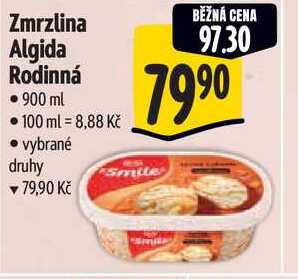 Zmrzlina Algida Rodinná, 900 ml