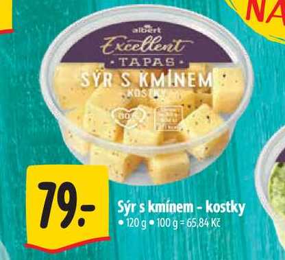  Sýr s kmínem - kostky 120 g  