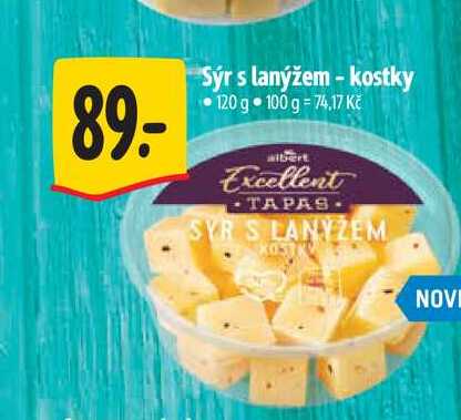 Sýr s lanýžem - kostky 120 g   
