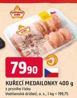 KUŘECÍ MEDAILONKY 400 g z prsního řízku 