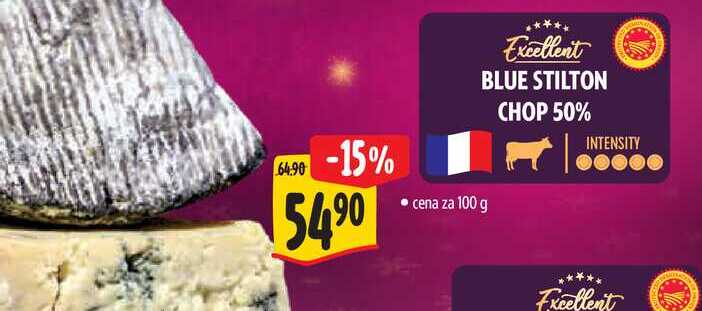 Excellent BLUE STILTON CHOP 50% 100 g