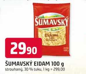 ŠUMAVSKÝ EIDAM 100 g strouhaný, 30% tuku