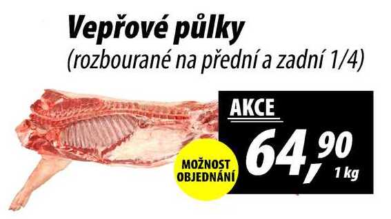 Vepřové půlky (rozbourané na přední a zadní 1/4), 1 kg