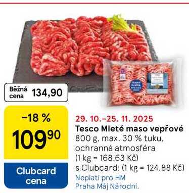 Tesco Mleté maso vepřové, 800 g