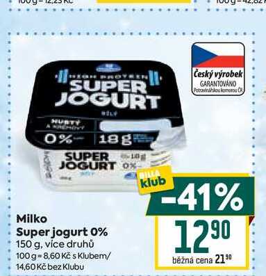 Milko Super jogurt 0% 150 g