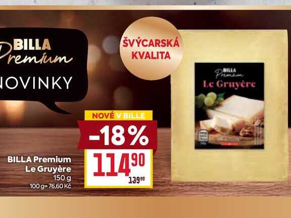 BILLA Premium Le Gruyére 150g