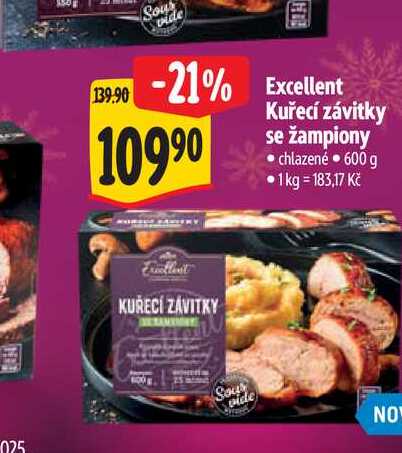 Excellent Kuřecí závitky se žampiony 600 g