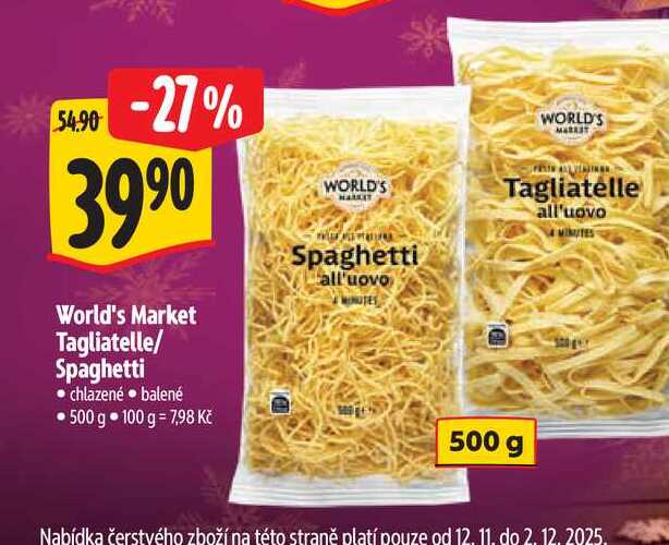 World's Market Tagliatelle/ Spaghetti 500 g