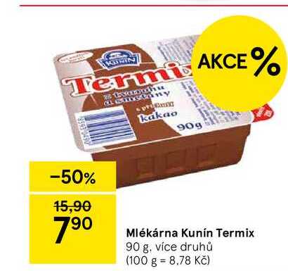 Mlékárna Kunín Termix, 90 g, více druhů